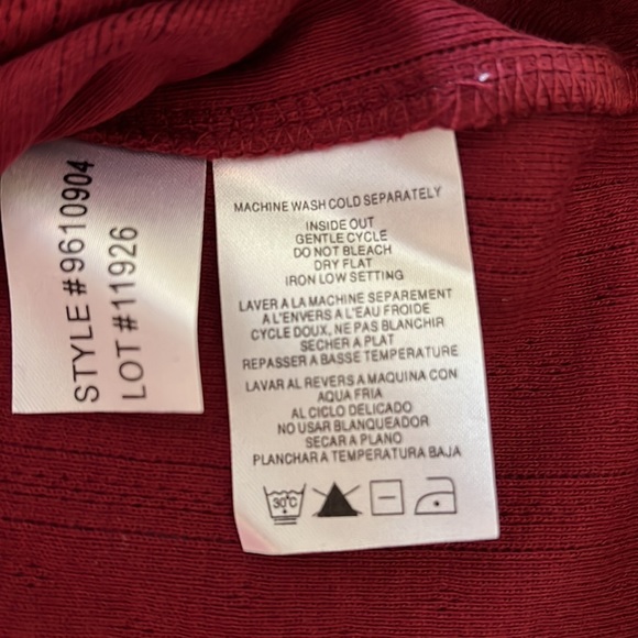 Burgandy Pointelle Top - Picture 5 of 11